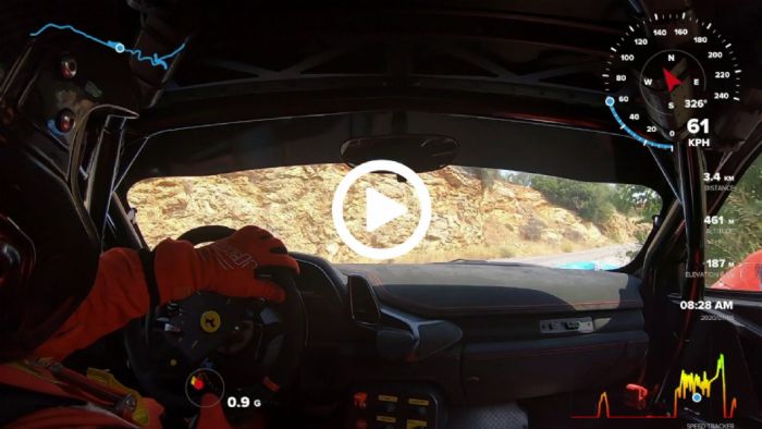 Video: Ανάβαση Αχλαδόκαμπου με Ferrari 458 Challenge 